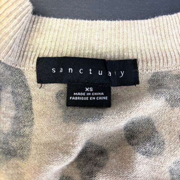 Anthropologie Sanctuary Leopard Print Cropped Cardigan XS Animal Tan Black - Picture 9 of 11